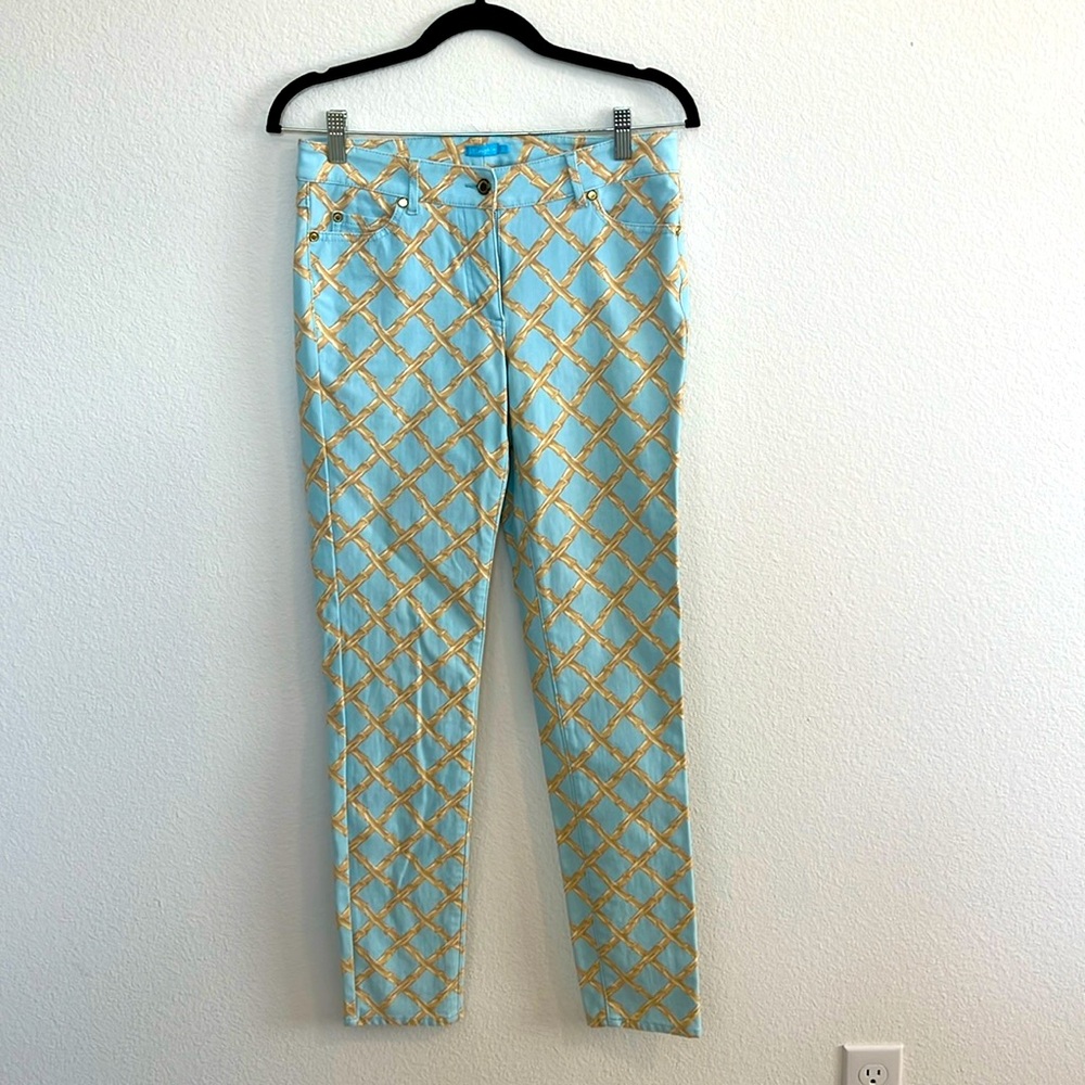 Stretchy medium weight denim.